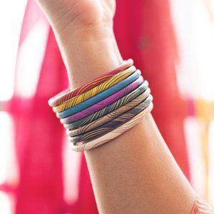 Lac Bangles Set of Multicolored Indian Bracelets - Party, Wedding, Casual